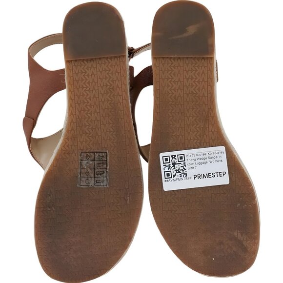 Michael Kors Laney Thong Wedge Sandals Luggage Brown Women's US 7 - Picture 6 of 6